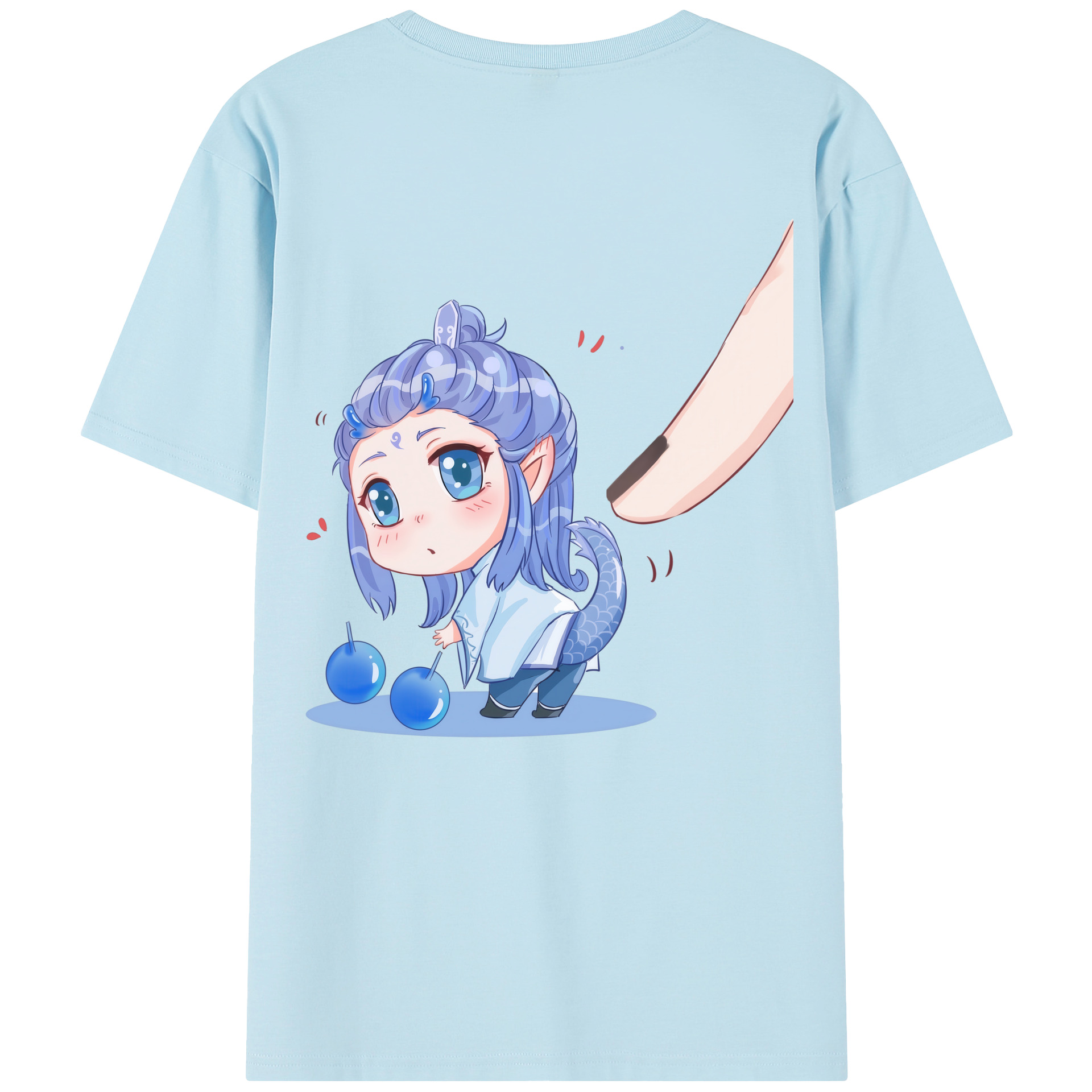 （画像用） Ne Zha 2 ナタ 魔童の大暴れ 綿100％半袖Tシャツ（背面プリント）